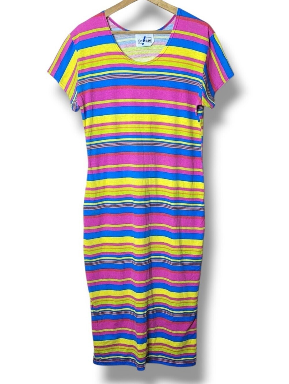 Beware Vintage 80s Striped Shirt Dress Size M